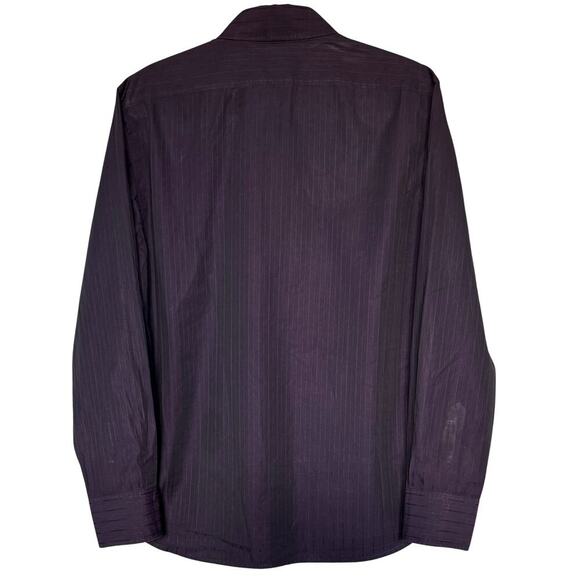 Theory Klaus Mens Shirt Long Sleeve Button Up Vertical Striped Size Large Purple - Picture 2 of 9
